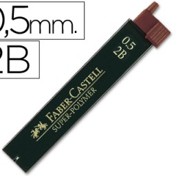 12 minas de grafito Faber Castell 9065 0,5mm. 2B